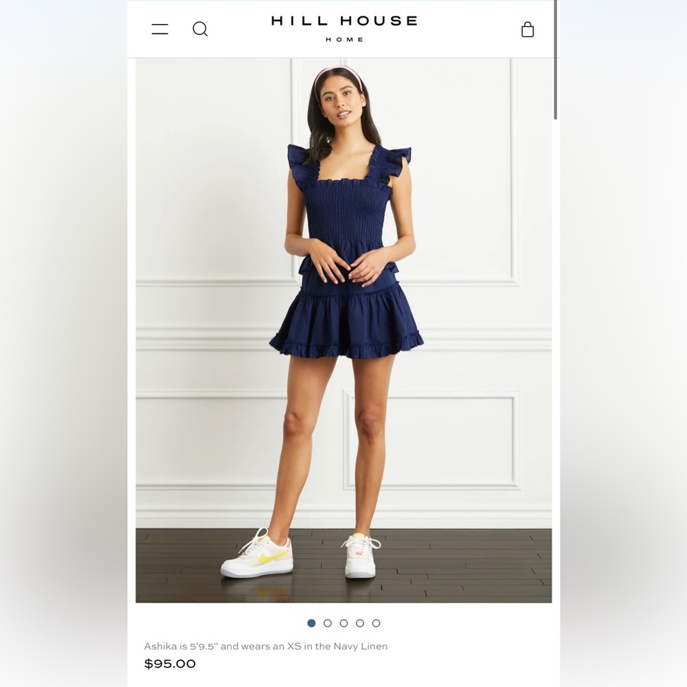 Hill House Navy Linen Paz Skirt and Top, XS